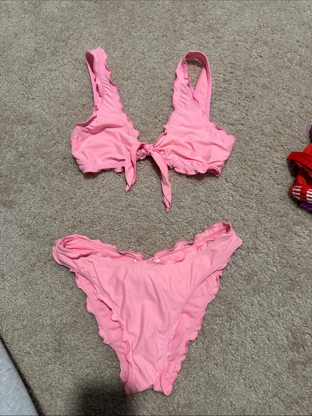 Hobie Pink Bikini with Subtle Ruffle Trim